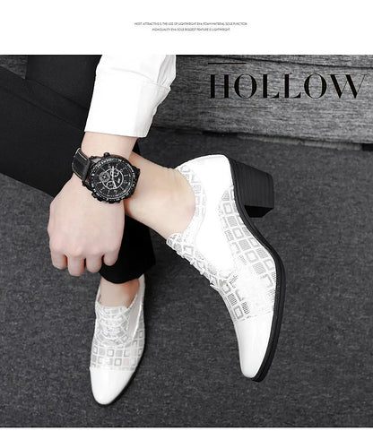 Men's High-heeled Leather Shoes Fashion Red Wedding Dresses Shoes For Men Luxury Formal Shoes Man zapatos de vestir