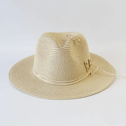 Big Size  Summer Sun Hats Ladies Fashion Girl Beach Straw  Hat Luxury Grass Jazz Top Panama Hat Womens 60cm Large Head