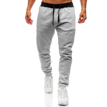 Men's casual elastic waistband drawstring sports pants, running exercise jogging pants, gym men's jogging sports pants