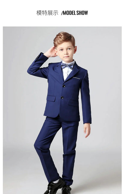 Spring Autumn Children Boy Wedding Suit Teenager Kids Formal Elegant Suits For Boy 1-14  Years Boys Suits Outfits Set