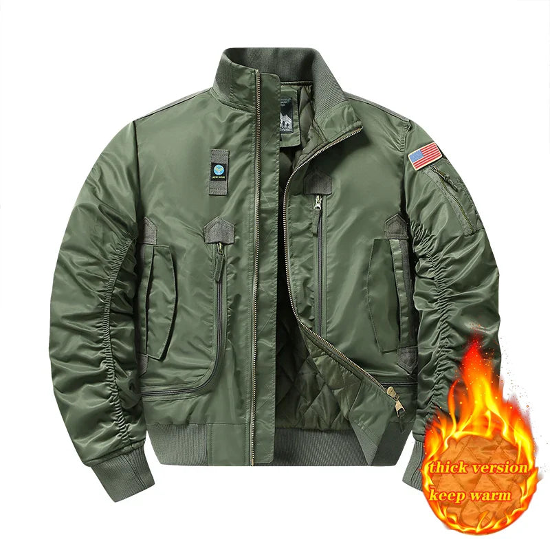 American pilot cotton jacket men's autumn and winter thick warm baseball jacket fashion jacket men's military fan jacket