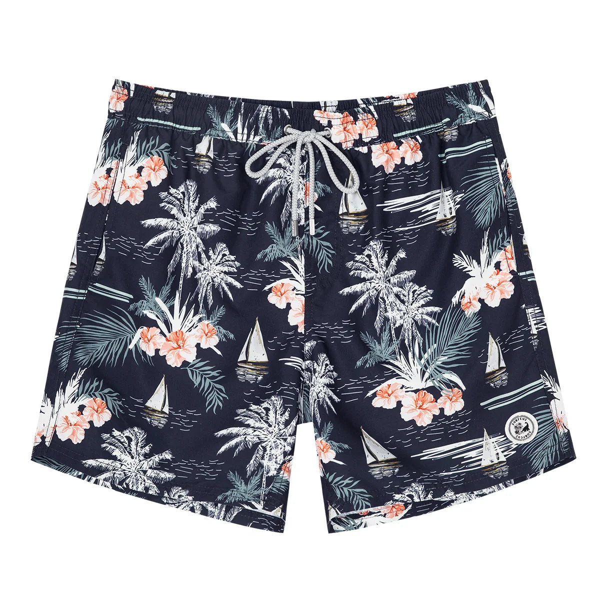 Beach Men's Swim Shorts Flower 3D Printed Surfing Board Shorts Quick Dry with Mesh Lining and Pockets Struck Shorts