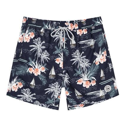 Beach Men's Swim Shorts Flower 3D Printed Surfing Board Shorts Quick Dry with Mesh Lining and Pockets Struck Shorts