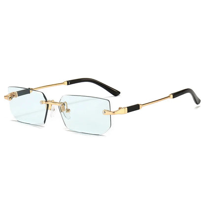 Fashion Rimless Rectangle Sunglasses Popular Women Men Shades Small Square Sun Glasses For Female Male Summer Traveling glasses