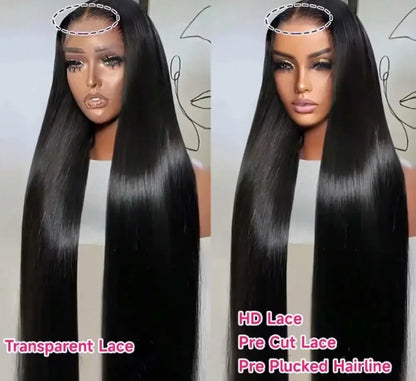 40 42 Inch Bone Straight Human Hair Wigs 13x4 13x6 HD Transparent Lace Frontal Wigs Glueless Straight Lace Front Human Hair Wigs