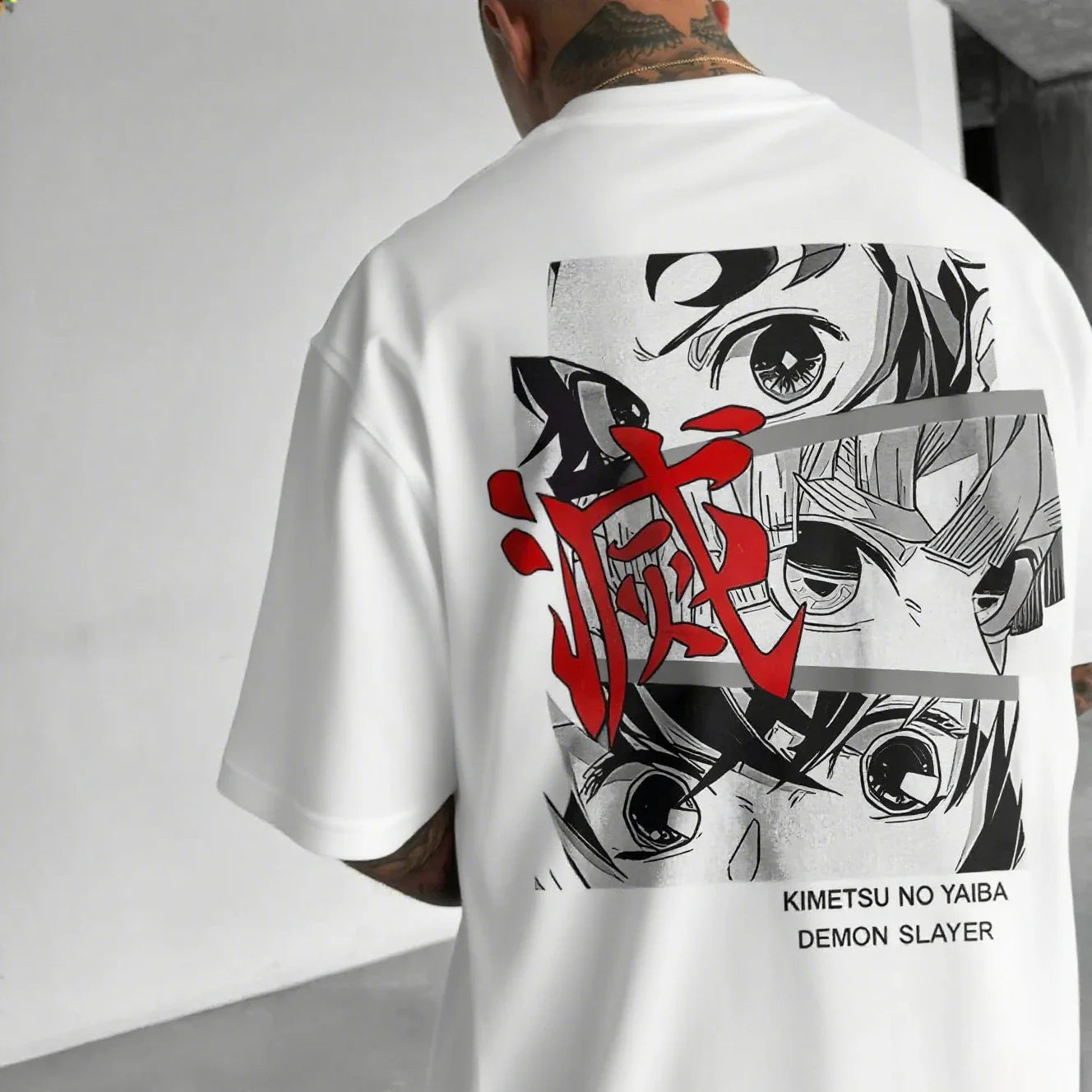 Oversized Men's T-shirt Demon Slayer Anime Print Summer trendy Women Short Sleeve Graphic Tee Streetwear Casual Tops Y2k Clothes