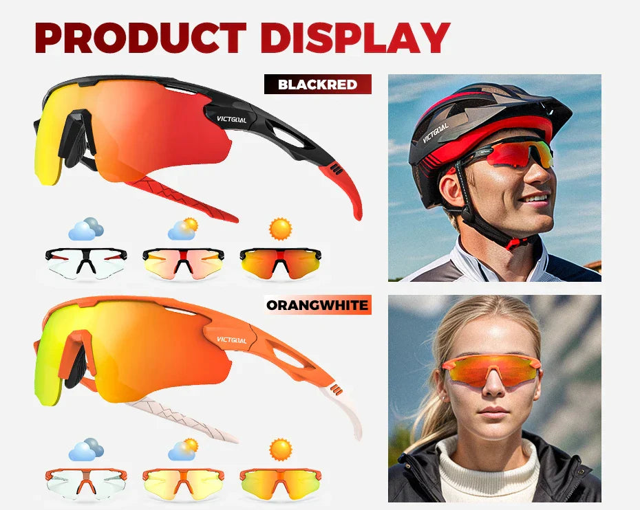 Photochromic Cycling Sunglasses for Men Women Sports UV400 Protection Bicycle Eyewear MTB Mountain Road Bike Eyeglass