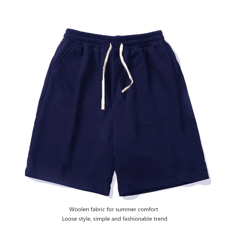 European shorts for men plus size for middle-aged and young loose and versatile five quarter pants breathable beach pants studen