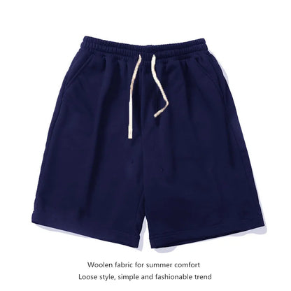 European shorts for men plus size for middle-aged and young loose and versatile five quarter pants breathable beach pants studen