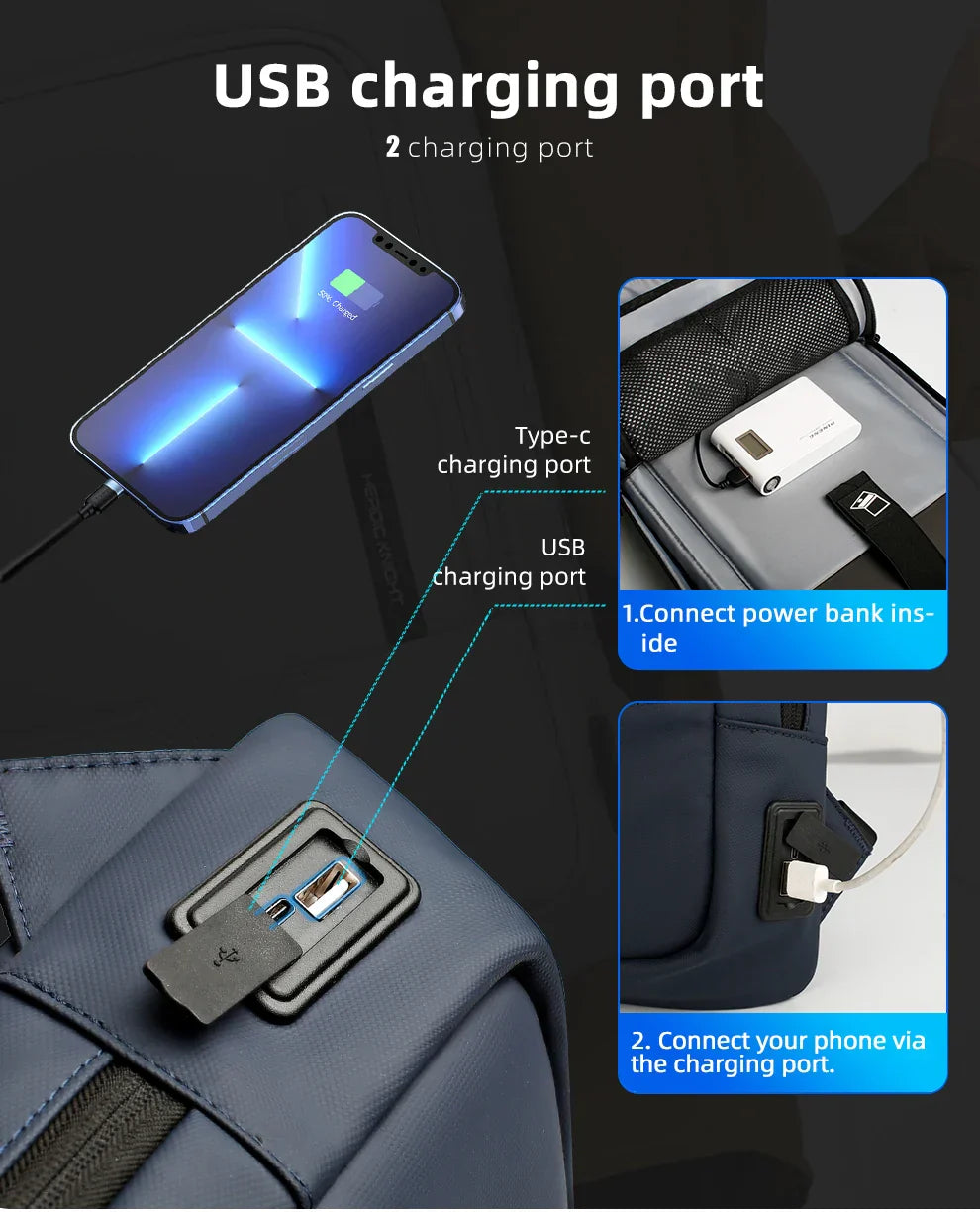 Slim Backpack For Men 15.6 Inch Laptop Bags Waterproof Minimalist Business Backpack With USB Charging Casual Travel Work Bag