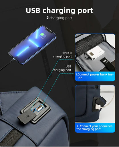 Slim Backpack For Men 15.6 Inch Laptop Bags Waterproof Minimalist Business Backpack With USB Charging Casual Travel Work Bag