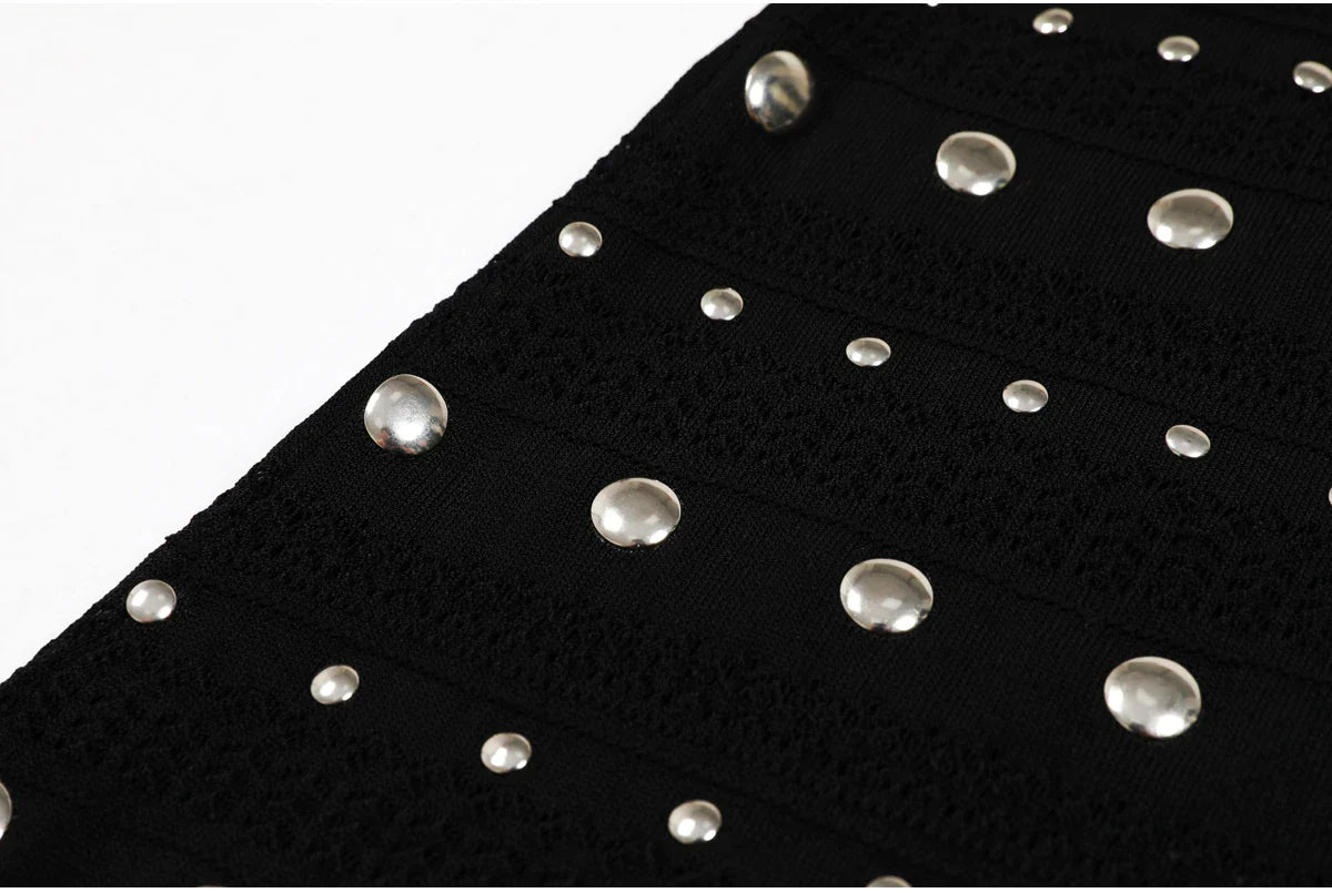 High Quality Elastic Knitted New Fashionable Round Neck Luxurious Hot Plate Sleeveless Slim Fit Women's Dress