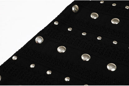 High Quality Elastic Knitted New Fashionable Round Neck Luxurious Hot Plate Sleeveless Slim Fit Women's Dress