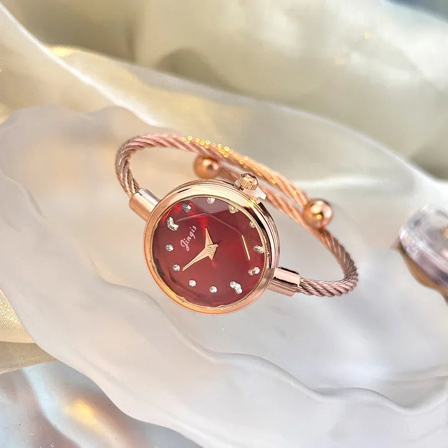 New Gradient Fresh Style Starry Sky Sunset Color Ladies Watch Student Fashion Bracelet Open Quartz Wristwatch