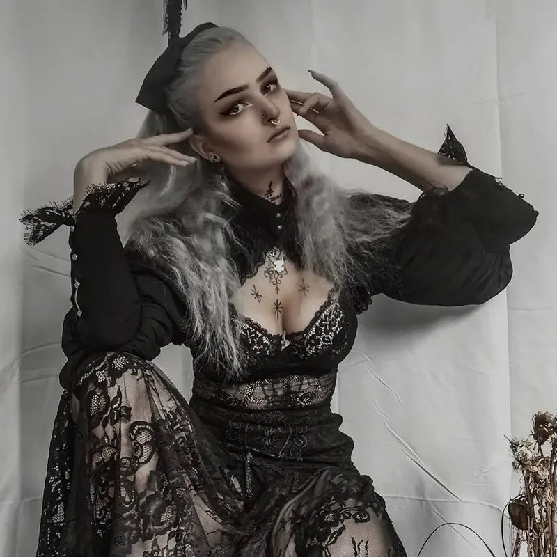 Sleeve Smock High Street Sexy Black Winter Long Sleeve Crop Top Aesthetic Fairy  Blusas Mujer De Moda 2022