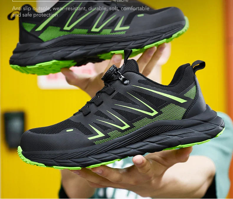 New Rotating Button Safety Shoes Men Security Protective Shoes Men Anti-smash Anti-puncture Work Shoes Fashion Men Sport Shoes