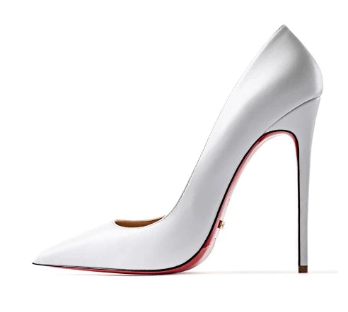 12CM Brown Patent Leather Pumps Women Red Bottom Heels Elegant High Heeled Stilettos Evening Shoe for Party