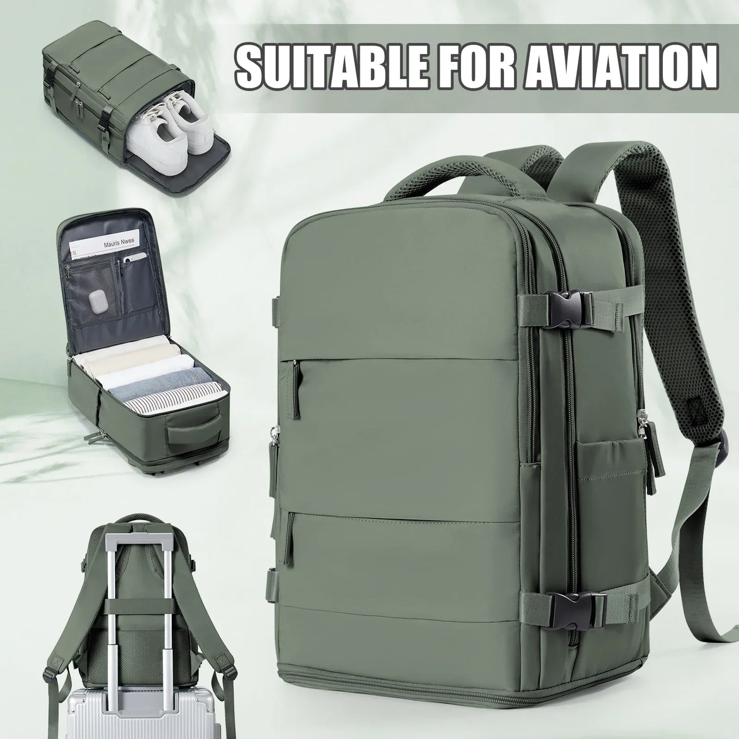 Travel Backpack for Women Men, Ryanair Backpack 40x20x25 Cabin Airplane Luggage EasyJet 45x36x20 Backpack Business Laptop Bag