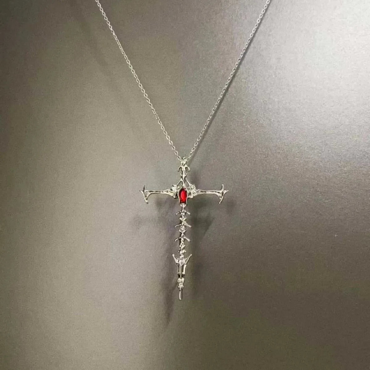 2025 Gothic Punk Cross Pendant Necklace For Women Men Vintage Unisex Silver Hip-Hop Chain Fashion Accessories
