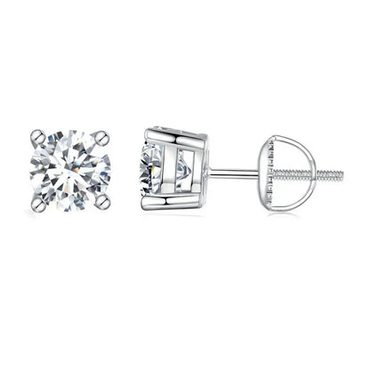 Green Moissanite Earrings for Women Solid 925 Sterling Silver Heart Prong 2CTTW VVS1 Lab Diamonds Wedding Jewelry