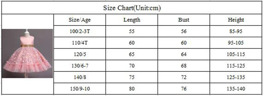 New Baby Kids Girls Elegant Printed Butterfly Flower Princess Party Tutu Dresses Children Sequins Wedding Evening Girl Clothes