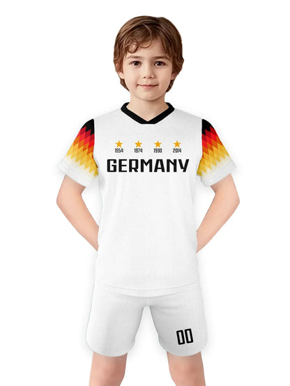 Custom Kids Soccer Jersey Germany Football Shirt with Personalized Name and Number School Team Club Training Jersey