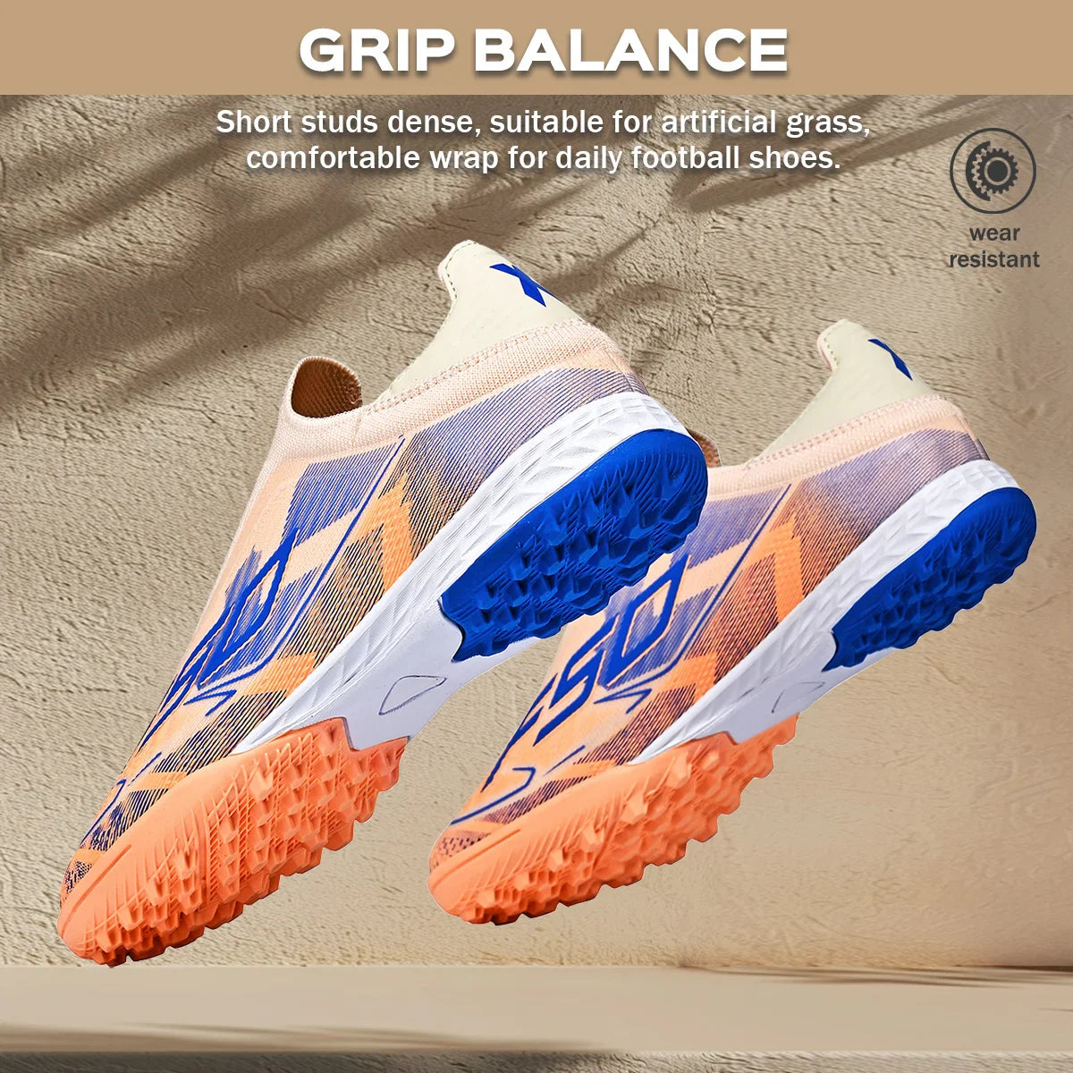 TF Football Shoes Kids Boys Girls PU Upper Durable Rubber Sole Anti-slip Wear-resistant Training Sneakers