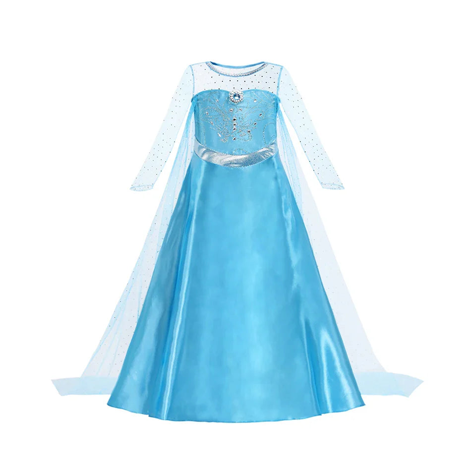 Kids Princess Costume Children Elsa Anna Halloween Dress Girl Cinderella Snow White Dress Rapunzel Mermaid Pageant Disguise