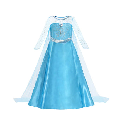Kids Princess Costume Children Elsa Anna Halloween Dress Girl Cinderella Snow White Dress Rapunzel Mermaid Pageant Disguise