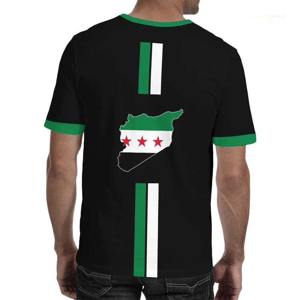 Syria Football T-Shirt Summer Sports Breathable Quick-drying Men's Tops Syrian Flag Map Print Short Sleeve Jersey Kid's Clothes