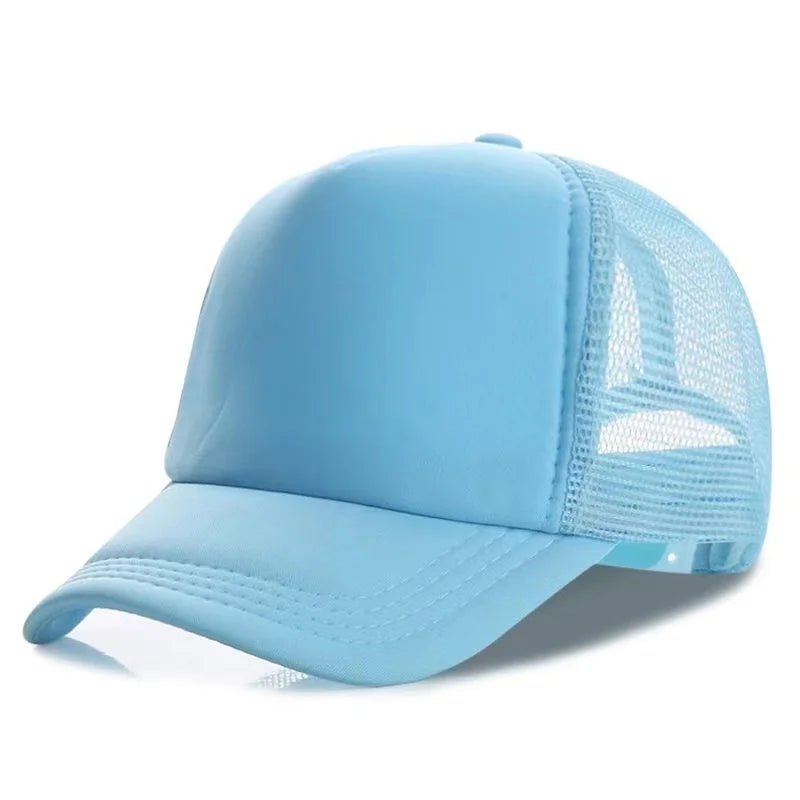 50 Color Unisex SummerTrucker Hat For Adult Net Baseball Cap Men Women Polyester Blank Mesh Adjustable Sun Hat Visor