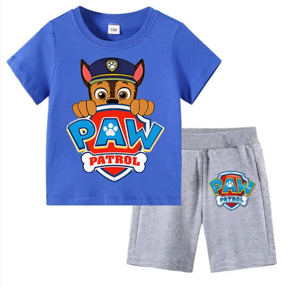 Kids Set Boys Short Sleeve T-Shirt Top+Shorts 2-Piece Outfits Boys Cartoon Suit 3-8Years Children Clothes For Summer