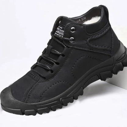 Winter New Cotton Shoes Plus Fleece Thick Casual Sports Shoes Men's High Top Leather Shoes Fashion Snow Boots