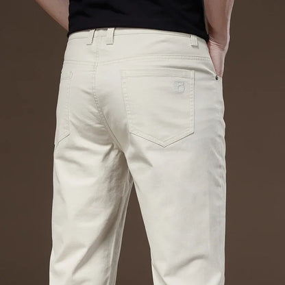 2024 New Autumn Men's Business Casual Trousers Work Pants Male Formal Dress Pants Straight Men's Clothes Black Gray Apricot
