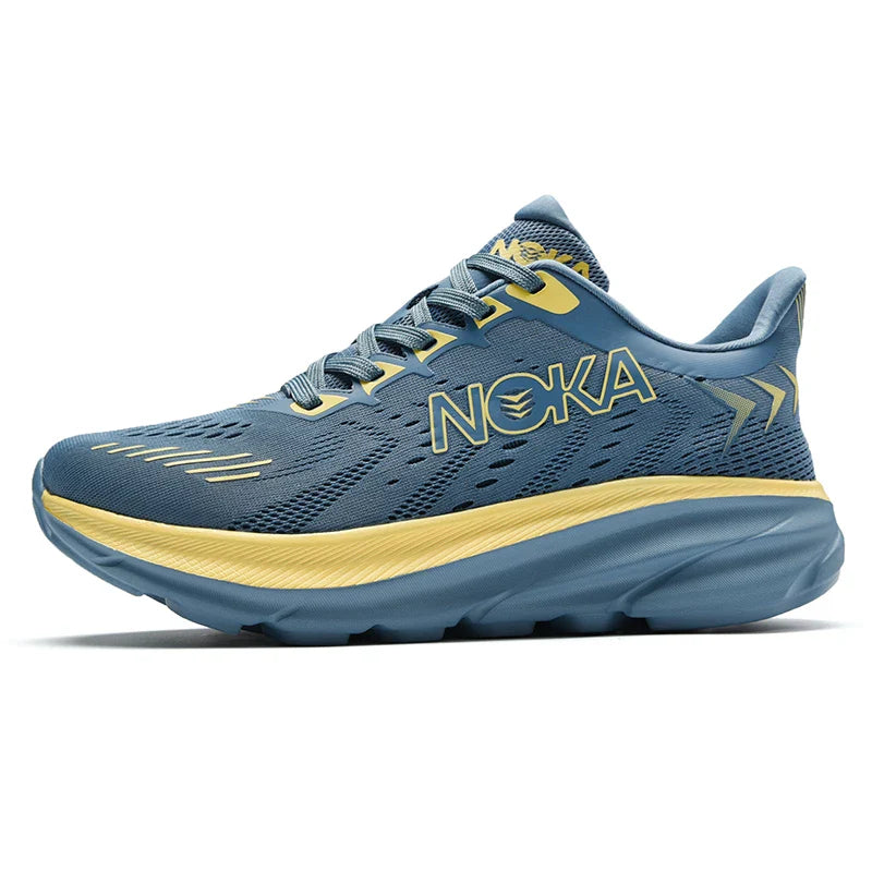 Men's Carbon Plate Air Cushion Running Shoes Breathable Lightweight Marathon Women's Athletic Nonskid Elastic Sports Sneakers