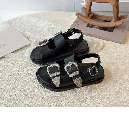 Children Sandals for Girls 2025 Summer New Fashion Korean Style Soft Bottom Anti-slippery Versatile Princess Outside Beach Shoes