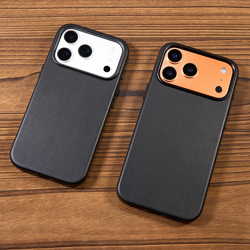 Soft Genuine Leather Case for iPhone 17 Pro Max Quality Business Case for iPhone 17 Pro Magnetic Charging Phone Back Cover