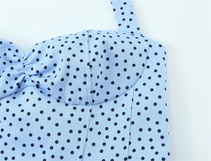 Women's Top 2026 Summer New Style Solid Color Polka Dot Decor Halter Neck Sexy Top Vacation Style Fashionable and Unique