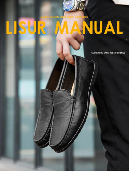 Genuine Leather Men Shoes Casual Luxury Brand Men Loafers Italian Moccasins Breathable Slip on Men Driving Shoes Chaussure Homme