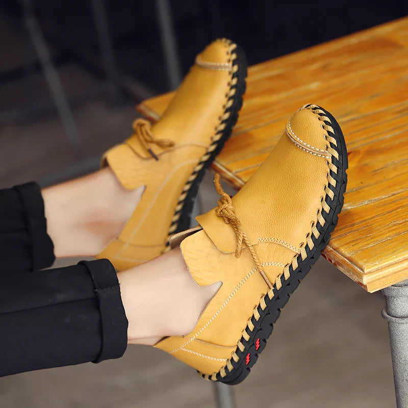 Spring Handmade Leather Men Shoes Casual Sneakers Slip On Loafers Men Driving Soft Leather Shoes Men Hot Sale Zapatillas Hombre