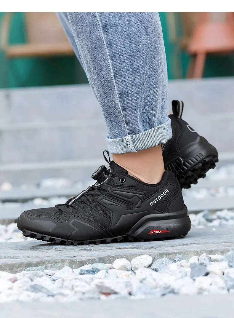 Men's Casual Sports Shoes Size 40-47 Rotating Lace-Up Men's Shoes Outdoor Non-Slip Breathable Comfortable Men's Sports Shoes