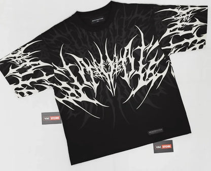 Y2K Cyberpunk Gothic T Shirt Edgy Thorn Texture Print Pure Cotton Streetwear Fashion Graphic Tee Urban Style Comfortable Fit