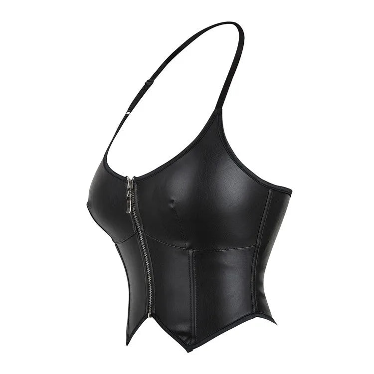 Halter-neck zipper slimmingstrapless and bracketed corset for women's shaping top