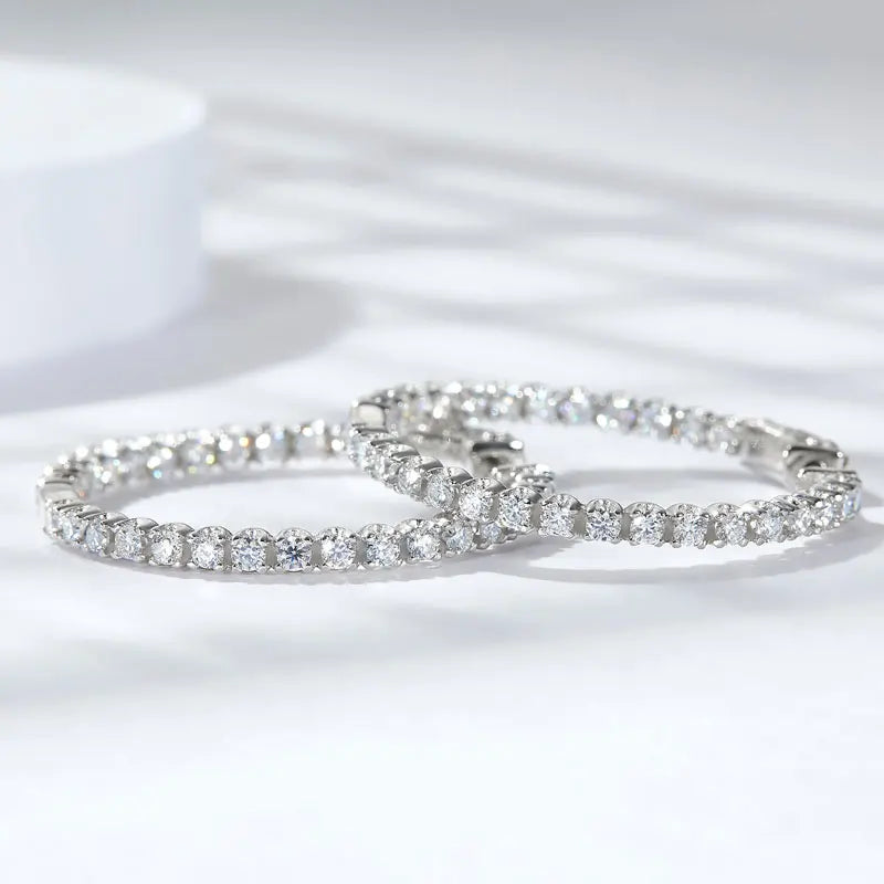 D VVS1 Moissanite Hoop Earrings for Women Sparking Diamond with GRA Original s925 Sterling Silver Plated 18k Earring