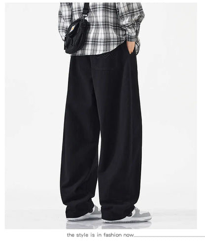 High Quality 100% Cotton Work Pants Men Casual Straight Trousers Y2K Man Plus Size Cargo Pants Fashion Solid Workout Pants