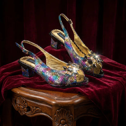 2026 New Elegant Rhinestone Peep Toe Women High Heels Sandals Italian Design with Coordinating Green Handbag Party Shoes and Bag