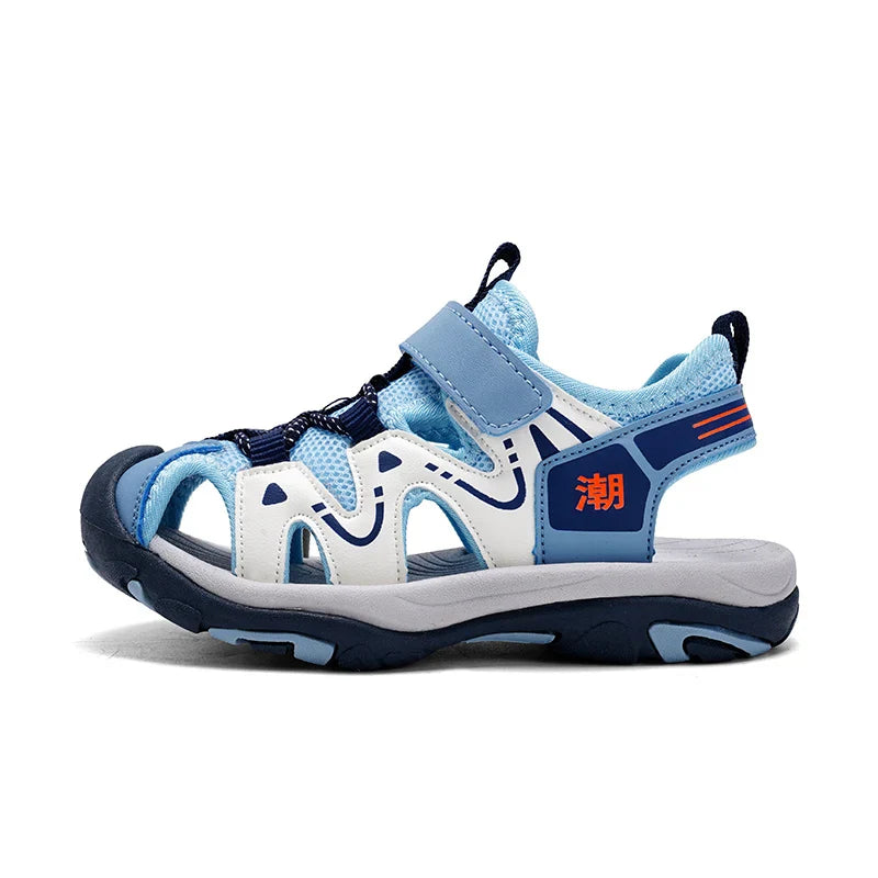 2026 New Summer Kids Beach Sandals Closed Toe Anti Bump Children's Walking Flat Shoe Outdoor Breathable Boy's Soft Sole Sandals