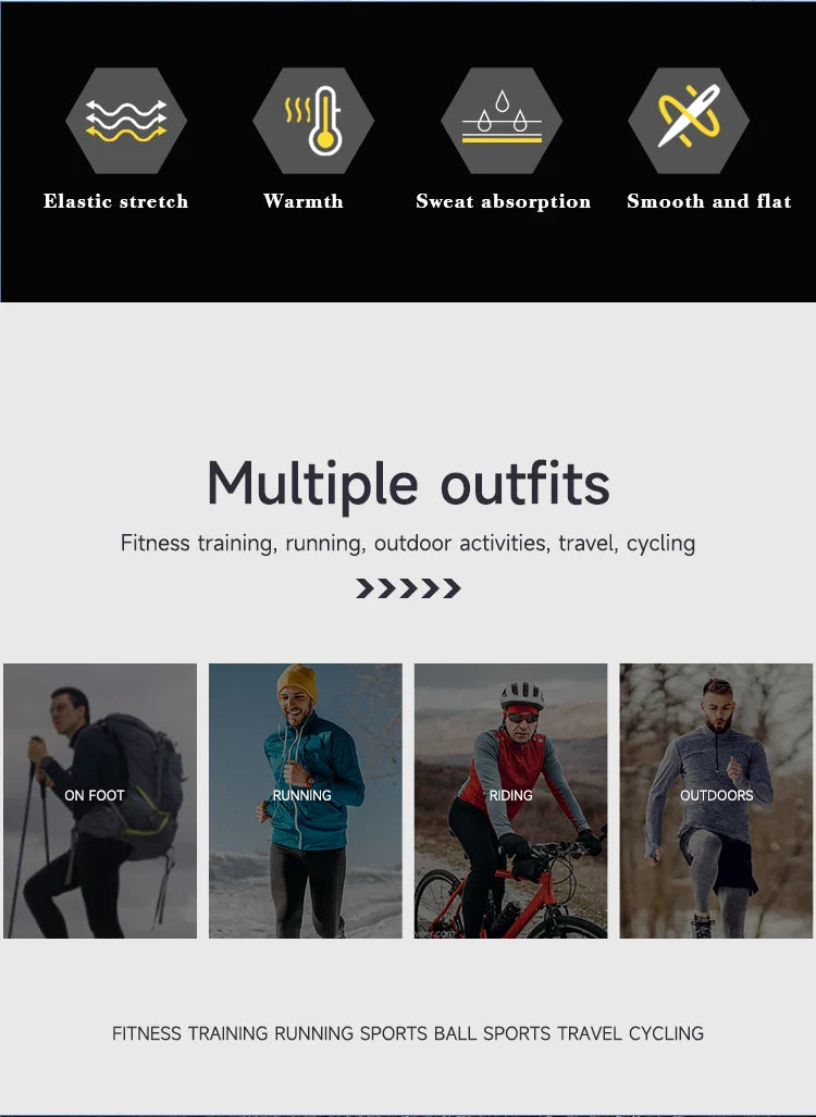 Men's Autumn and Winter Warm Running Tight Leggings Sports Gym Fitness Jogging Pants Fast Dry Running Compression leggings