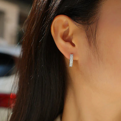 18k Plated D VVS1 All Moissanite Hoop Earrings for Women Pass Diamond Test S925 Sterling Silver Ear Jewelry Wholesale