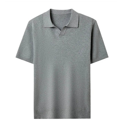 Men's Stretch 100% Cotton Polo Shirt - Pineapple Knit Seagull Collar, Breathable Short Sleeve Tee with Flexible M-4XL 6 Colors